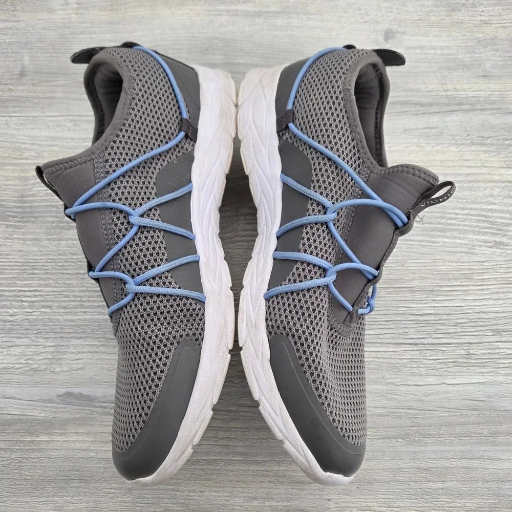 Vionic Jada Sneakers Gray Blue Bungee Slip On Walking Shoes‎ Womens 9
